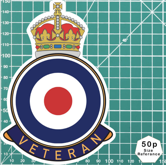 Royal Air Force Veteran UV Laminated Decal redplume
