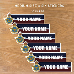 Royal Air Force Waterproof Vinyl Name Stickers - Personalised redplume