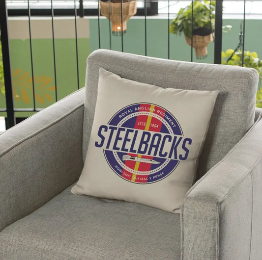 Royal Anglian 'Steelbacks' Retro Cushion Cover - Ideal Stocking Filler - Red Plume