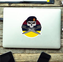 Royal Army Medical Corps Car Decal - Stylish Skull and Crossed Bayonets Design redplume