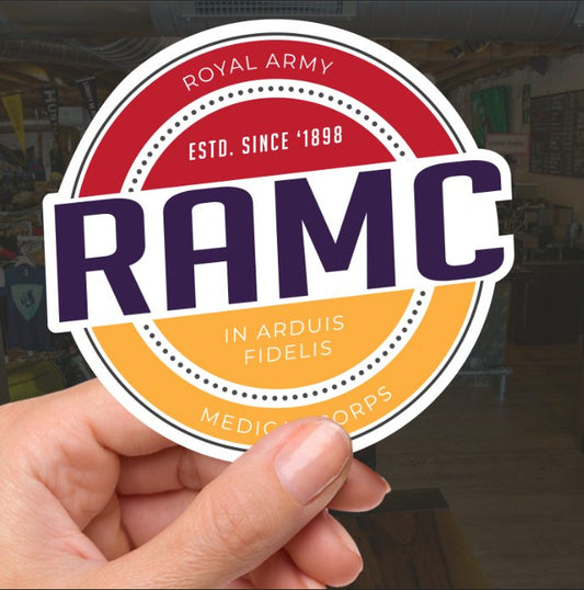 Royal Army Medical Corps RAMC Waterproof UV Laminated Vinyl Sticker - Retro redplume
