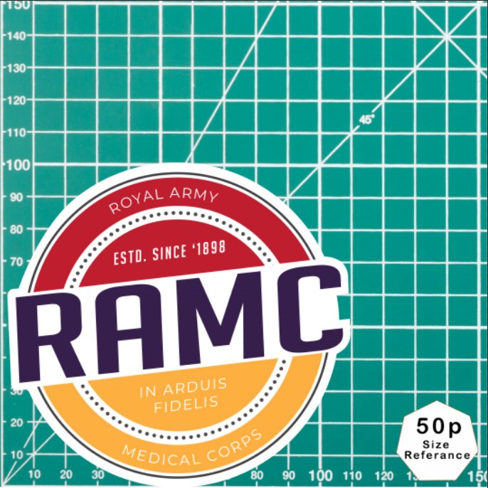 Royal Army Medical Corps RAMC Waterproof UV Laminated Vinyl Sticker - Retro redplume