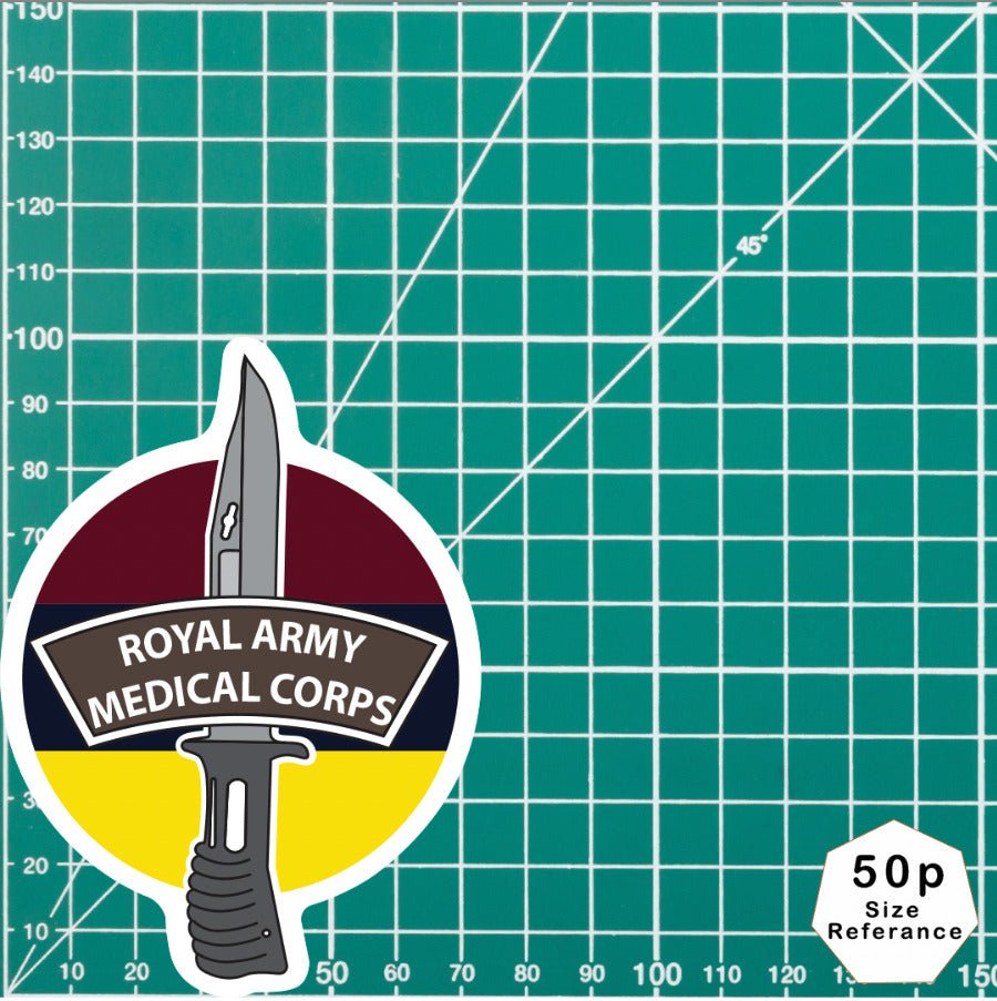 Royal Army Medical Corps Vinyl Decal, TRF Colours & Bayonet Design - 10cm redplume