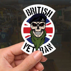 Royal Artillery Veteran Waterproof Vinyl Decal/Sticker Skull and Union Jack redplume