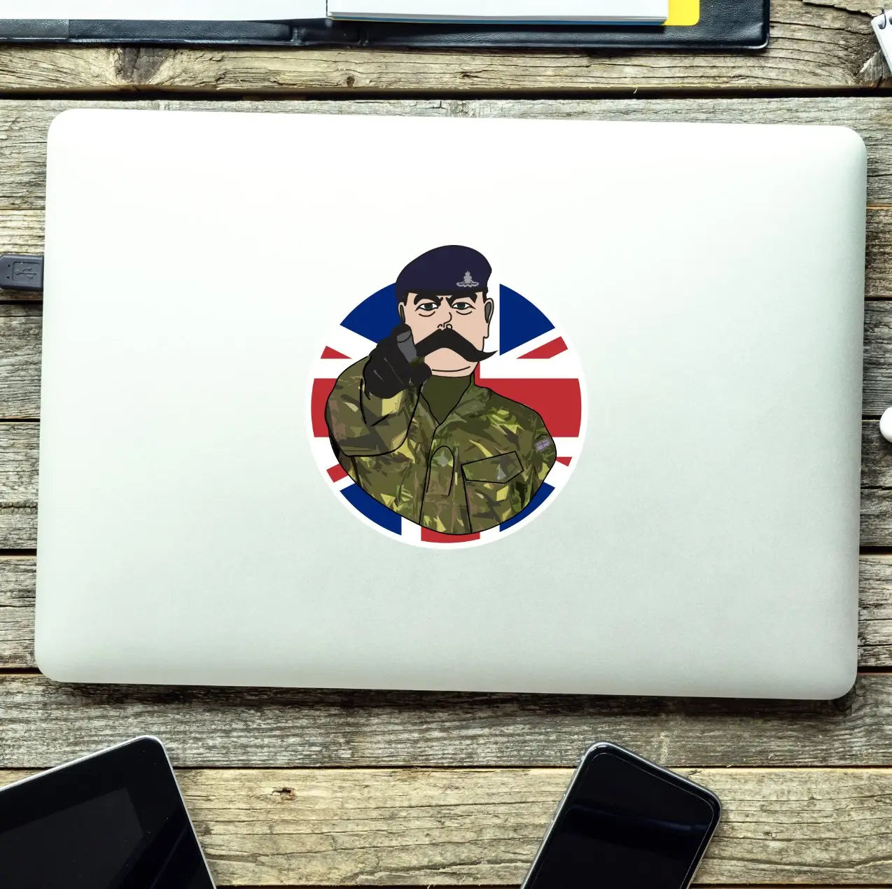 Royal Artillery Vinyl Waterproof Sticker, Lord Kitchener Design redplume