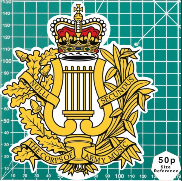 Royal Corps of Army Music RCAM Waterproof Vinyl Stickers - FREE SHIPPING redplume