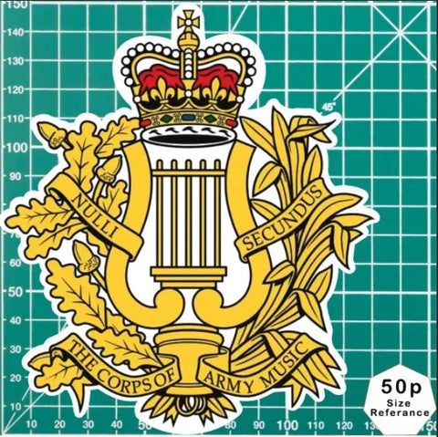 Royal Corps of Army Music (RCAM) Waterproof Vinyl Stickers - Official Reseller - Red Plume