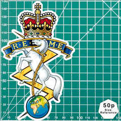 Royal Electrical Mechanical Engineers REME Cap Badge Waterproof Vinyl Stickers redplume