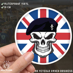 Royal Electrical Mechanical Engineers Skull with Beret UJ Vinyl Sticker - 10cm redplume