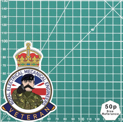 Royal Electrical Mechanical Engineers Veteran UV Laminated Kitch & Beret Sticker redplume