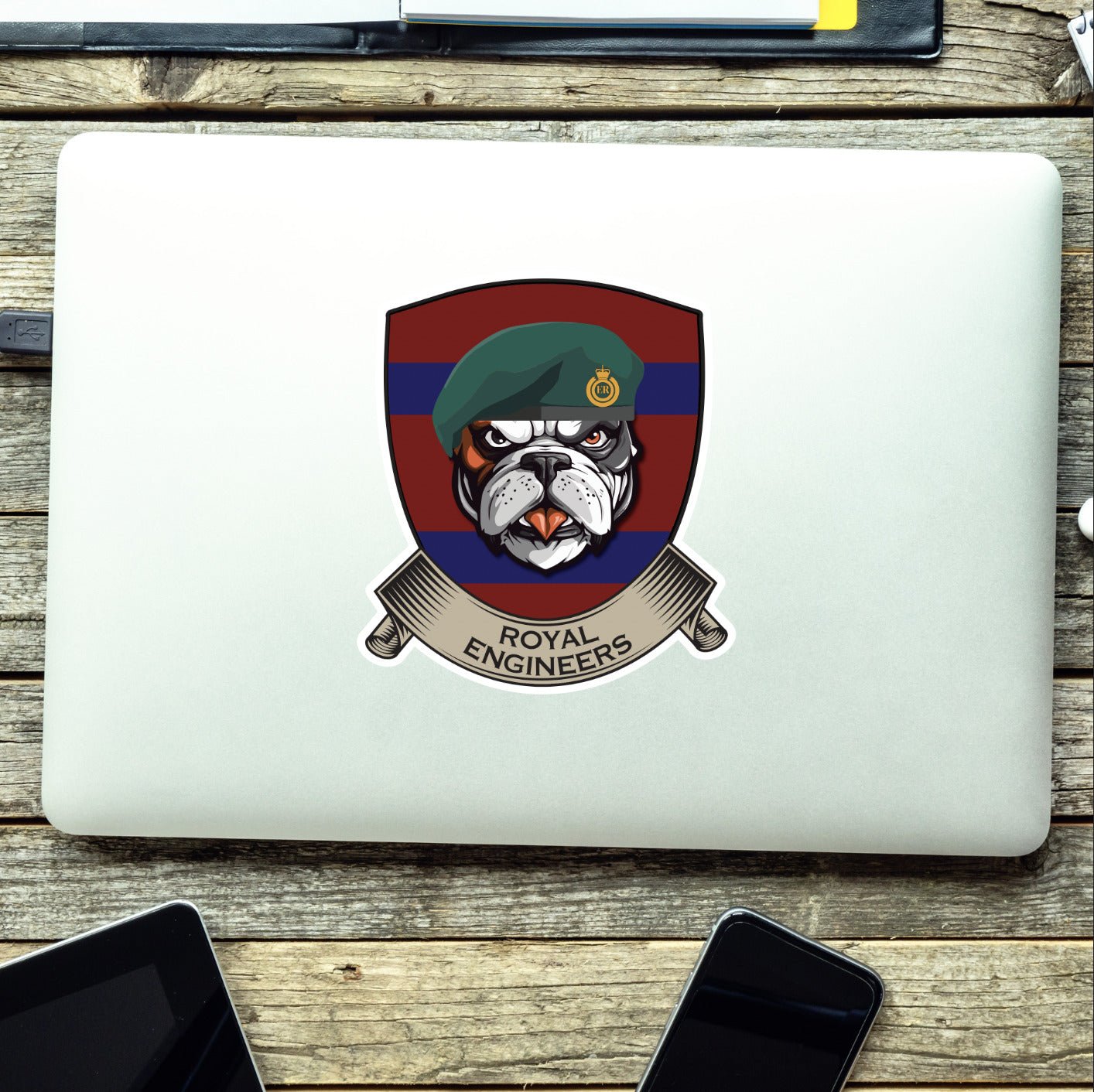Royal Engineer Commando TRF British Bulldog Vinyl Sticker - 10cm redplume