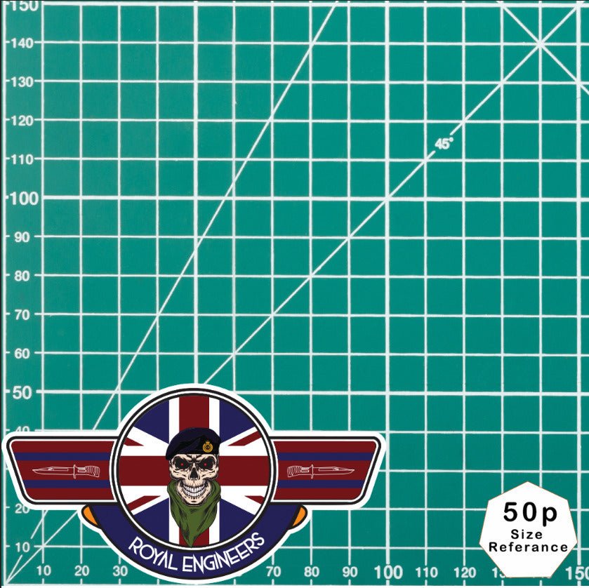 Royal Engineer UV Laminated Vinyl Sticker - Wings redplume
