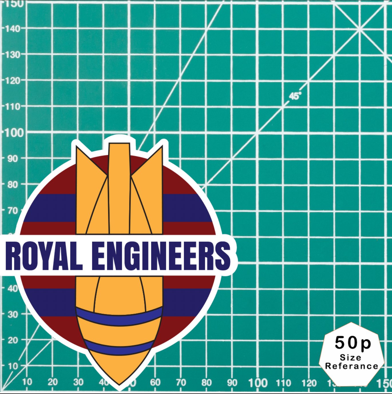 Royal Engineers EOD High-Quality Vinyl Sticker - 100mm - Red Plume