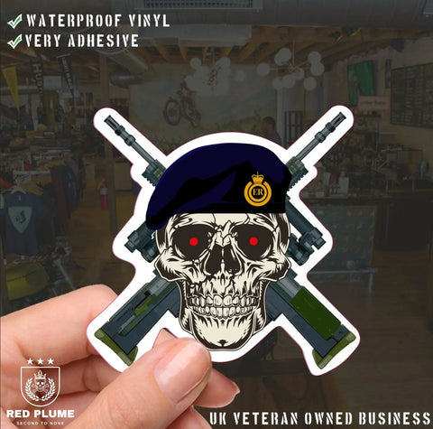 Royal Engineers ER Style - 6 Best-Selling Waterproof Stickers bundle - Red Plume