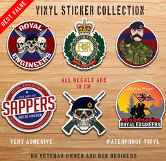 Royal Engineers ER Style - 6 Best-Selling Waterproof Stickers bundle redplume