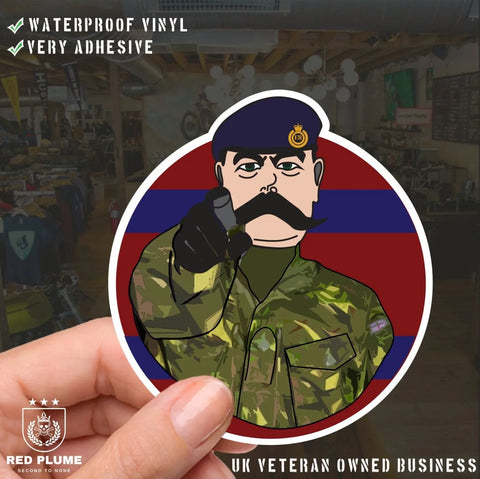 Royal Engineers ER Style - 6 Best-Selling Waterproof Stickers bundle - Red Plume