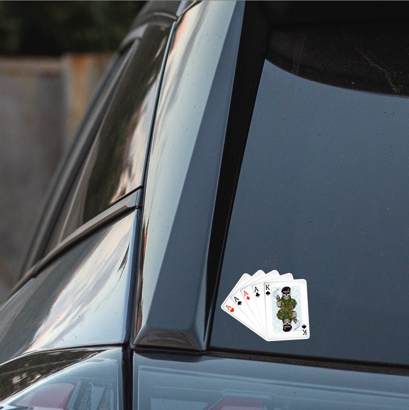 Royal Engineers King & Aces Waterproof Vinyl Sticker/Decal 10cm redplume