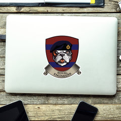 Royal Engineers TRF British Bulldog Vinyl Sticker - 10cm redplume