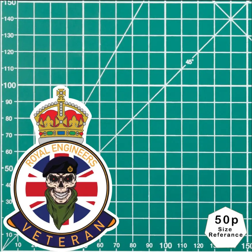 Royal Engineers Veteran UV Laminated Lord Kitchener & Beret Decal redplume