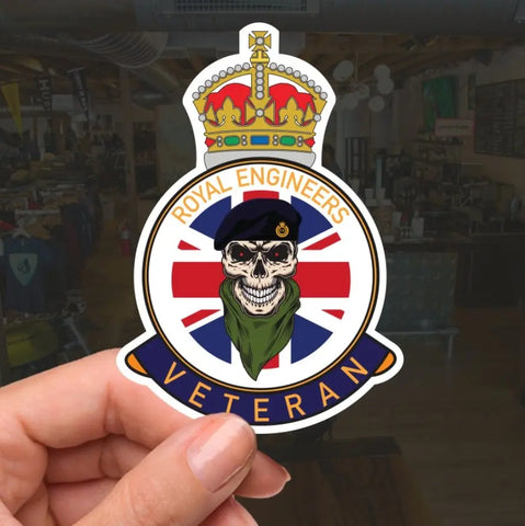 Royal Engineers Veteran UV Laminated Lord Kitchener & Beret Decal - Red Plume