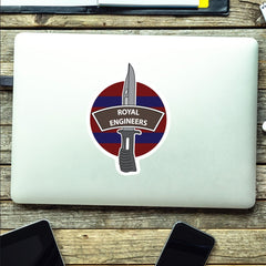 Royal Engineers Vinyl Decal, TRF Colours & Bayonet Design - 10cm redplume