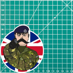 Royal Engineers Vinyl Waterproof Sticker, Lord Kitchener Design redplume