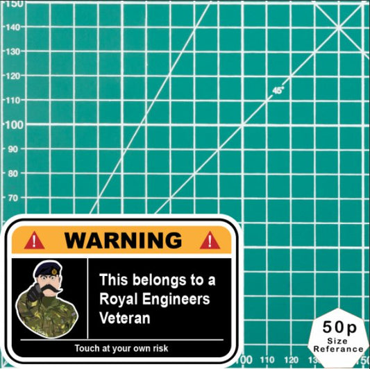 Royal Engineers Warning Funny Vinyl Sticker 100mm wide redplume