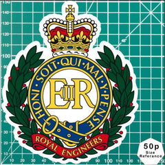 Royal Engineers Waterproof Vinyl Stickers old badge - Official MoD Reseller redplume