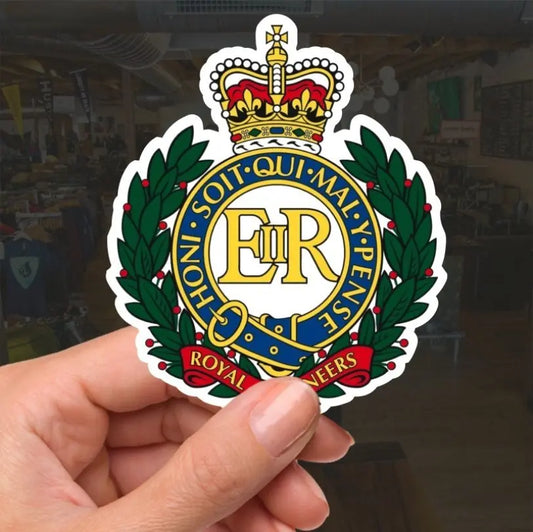 Royal Engineers Waterproof Vinyl Stickers old badge - Official MoD Reseller redplume