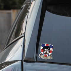 Royal Horse Artillery British Bulldog and Union Jack Shield Vinyl Sticker - 10cm redplume