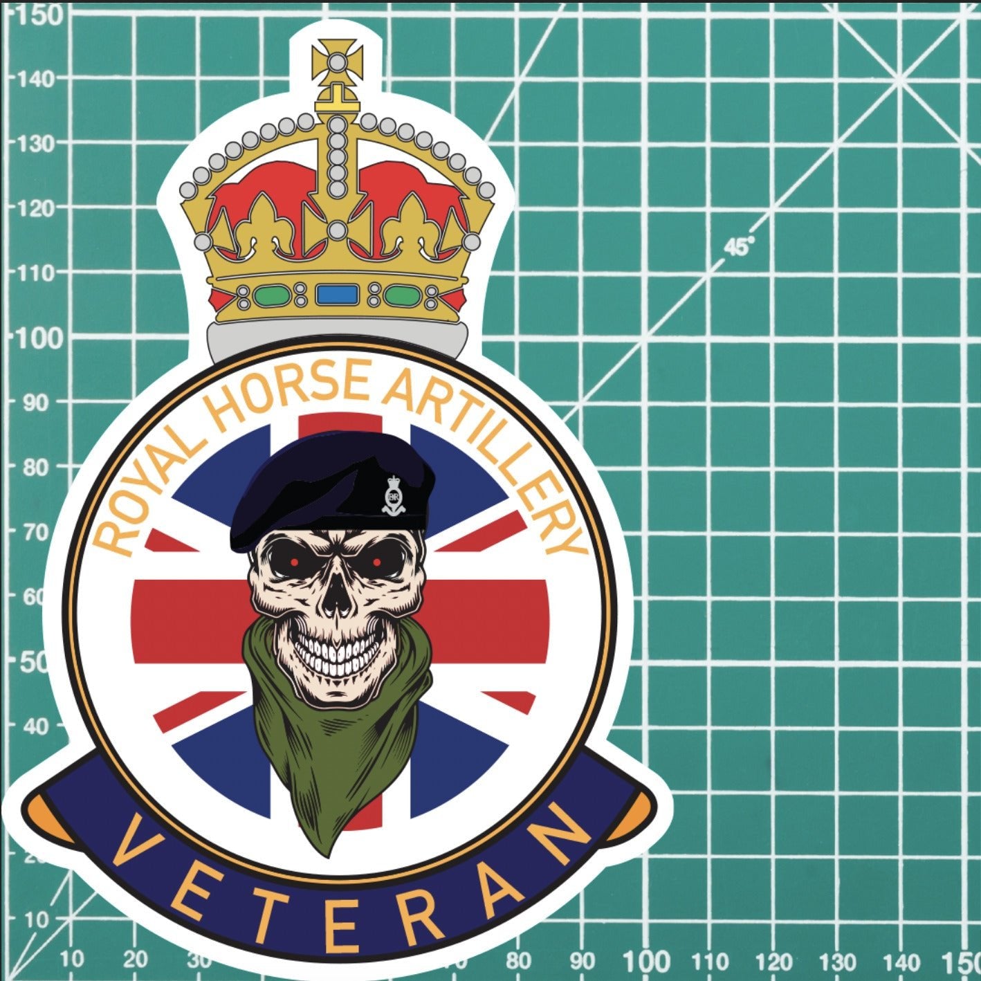 Royal Horse Artillery Veteran UV Laminated Lord Kitchener & Beret Decal redplume