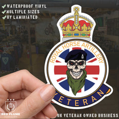 Royal Horse Artillery Veteran UV Laminated Lord Kitchener & Beret Decal redplume