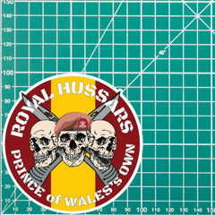 Royal Hussars P.W.O Waterproof Vinyl Stickers Three Skulls redplume