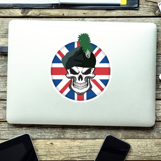 Royal Irish Regiment Skull with Beret UJ Vinyl Sticker - 10cm redplume