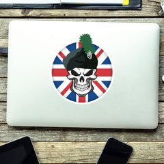 Royal Irish Regiment Skull with Beret UJ Vinyl Sticker - 10cm redplume