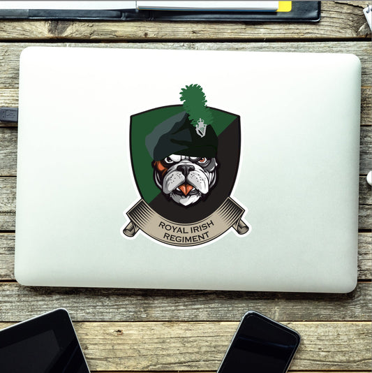 Royal Irish Regiment TRF British Bulldog Vinyl Sticker - 10cm redplume