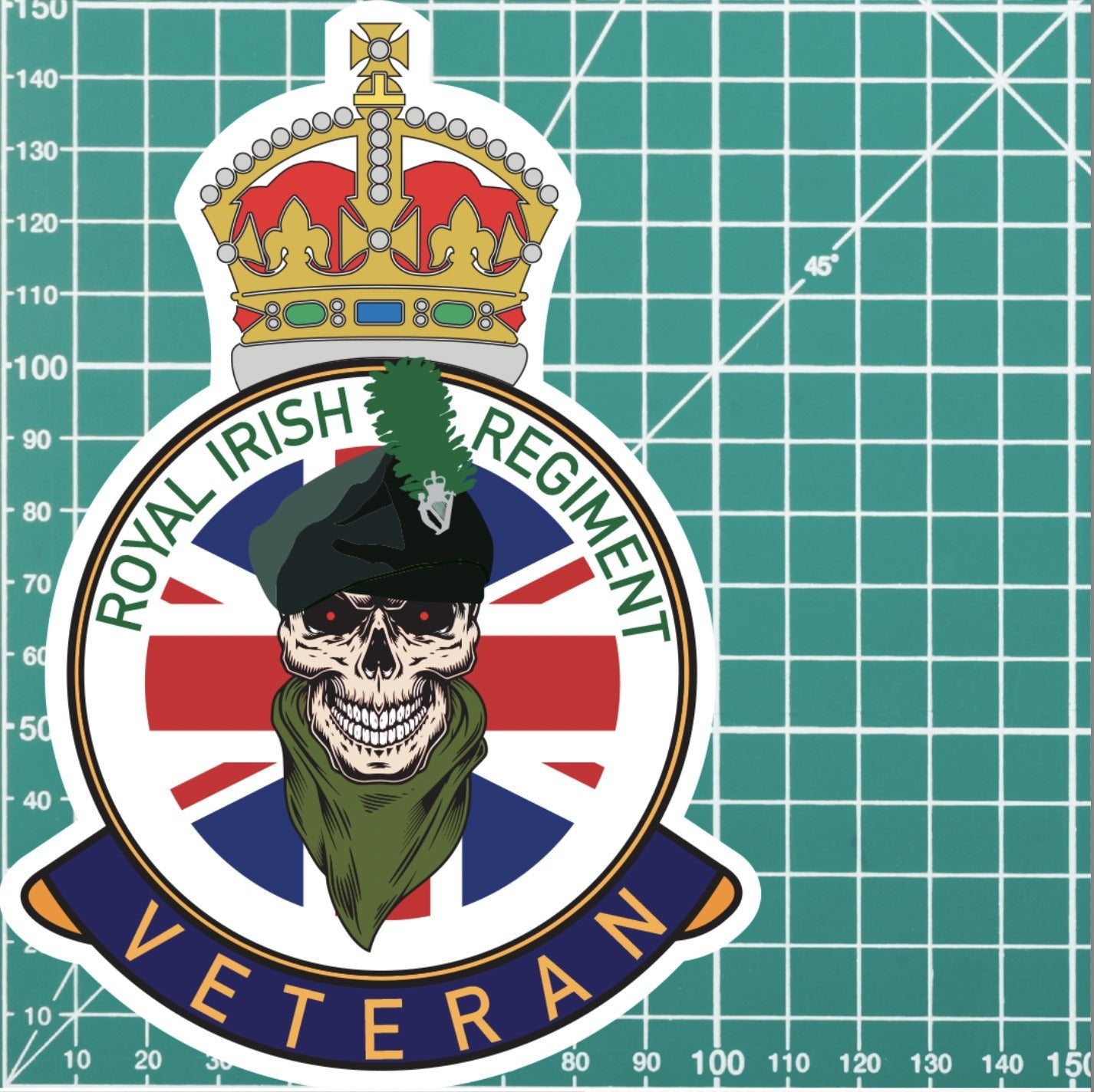 Royal Irish Regiment Veteran UV Laminated Decal redplume