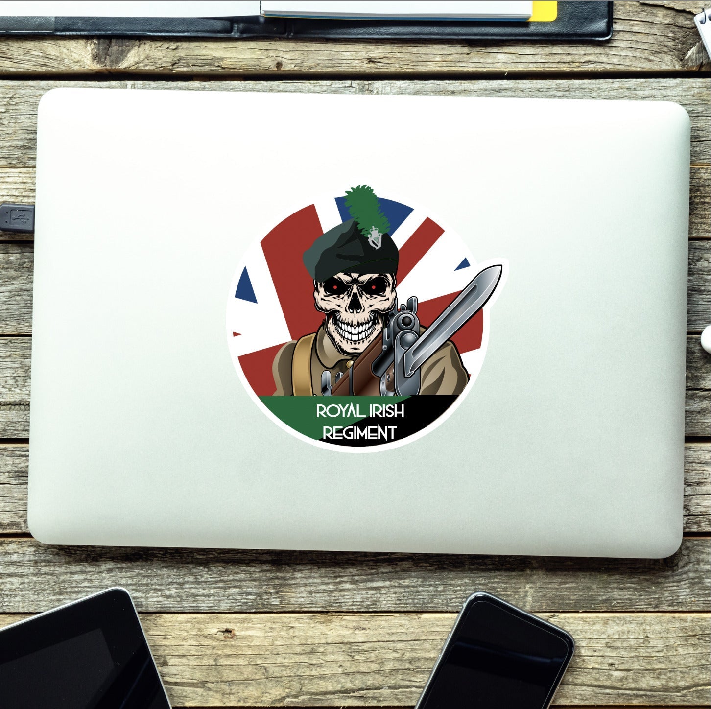 Royal Irish Regiment Vinyl Fix Bayonets Sticker redplume