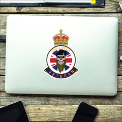 Royal Lancers Veteran UV Laminated Skull & Beret Decal redplume