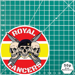 Royal Lancers Waterproof Vinyl Stickers Three Skull Design redplume