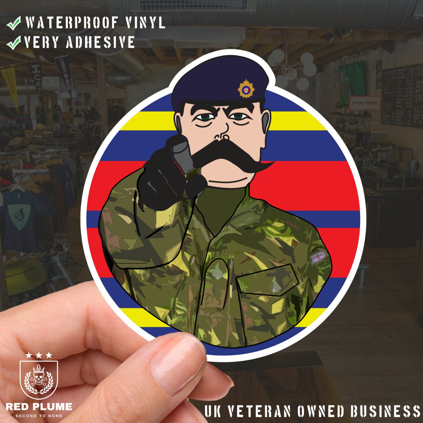 Royal Logistics Corps - 6 Best-Selling Waterproof Stickers bundle - Red Plume