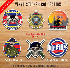 Royal Logistics Corps - 6 Best-Selling Waterproof Stickers bundle redplume