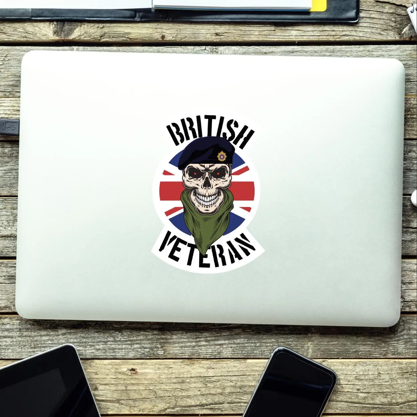 Royal Logistics Corps RLC Veteran Waterproof Vinyl Sticker Skull & Union Jack redplume