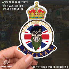 Royal Logistics Corps Veteran UV Laminated Lord Kitchener & Beret Decal redplume