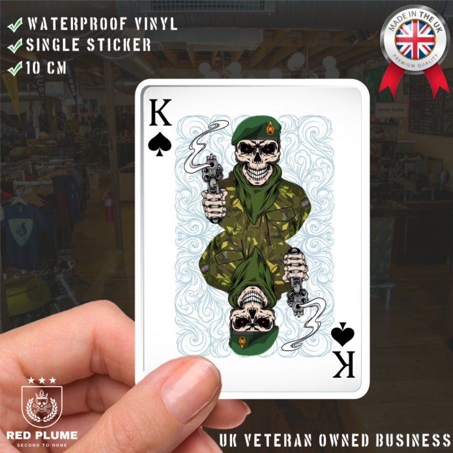 Royal Marine Commando King of Spades Waterproof Vinyl Sticker/Decal 10cm redplume