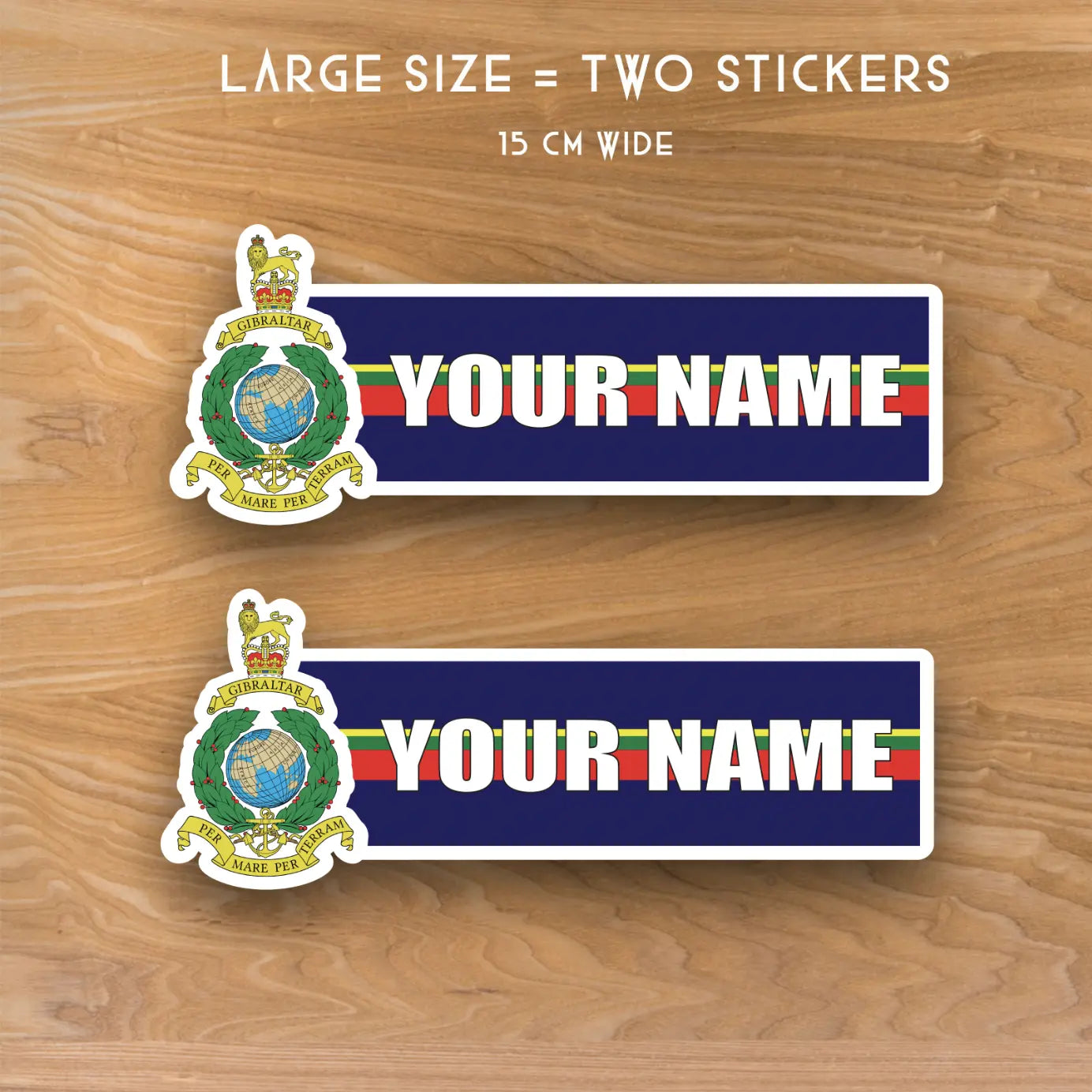 Royal Marine Commando Waterproof Vinyl Door Name Stickers - Personalised - Red Plume