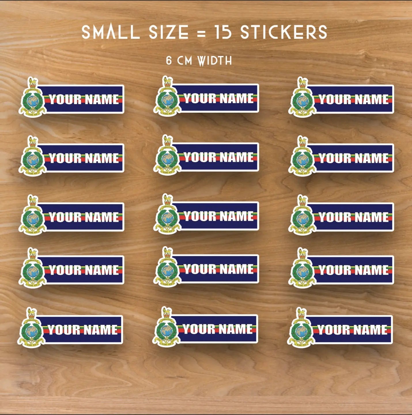 Royal Marine Commando Waterproof Vinyl Door Name Stickers - Personalised - Red Plume