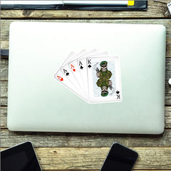 Royal Marine Commandos King & Aces Waterproof Vinyl Sticker/Decal 10cm redplume