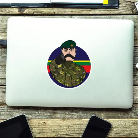 Royal Marine Commandos Waterproof Sticker, TRF Design - Red Plume