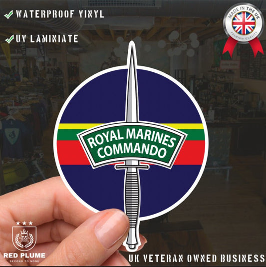 Royal Marines Commando Decal - Waterproof Vinyl, UV Laminated, 10cm redplume